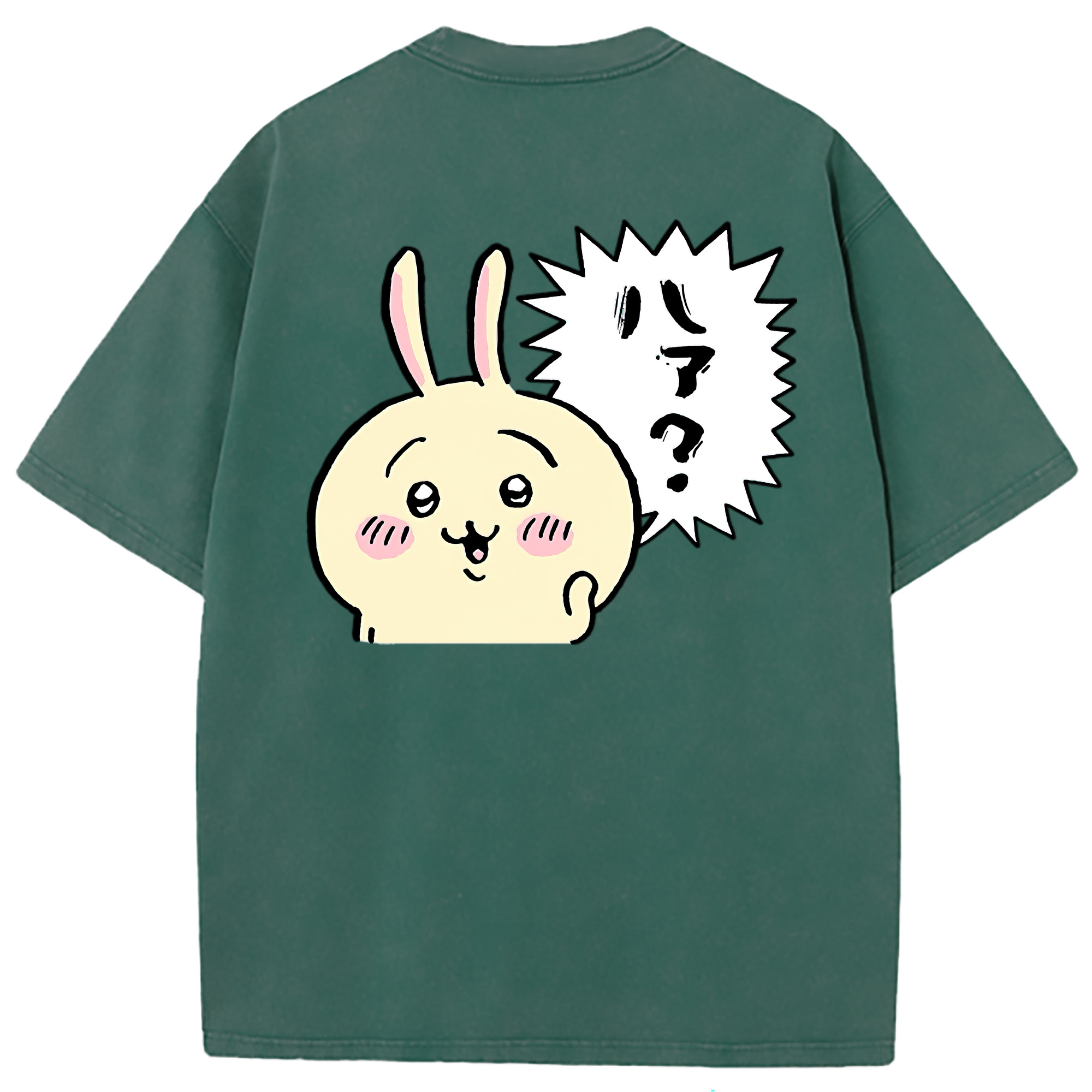 （画像用） ちいかわ うさぎ Chii-kawa usagi 綿100% ヴィンテージ風 半袖Tシャツ（背面プリント）